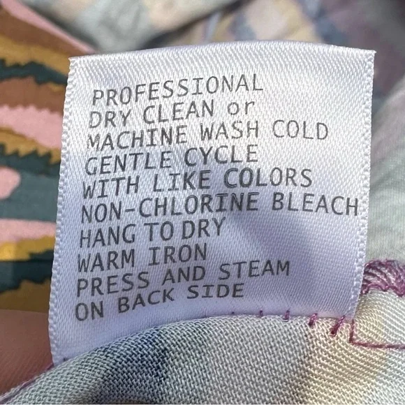 Haute Hippie Large Multicolor Floral Faux Wrap Long Sleeve Blouse Boho 70s - Picture 8 of 8